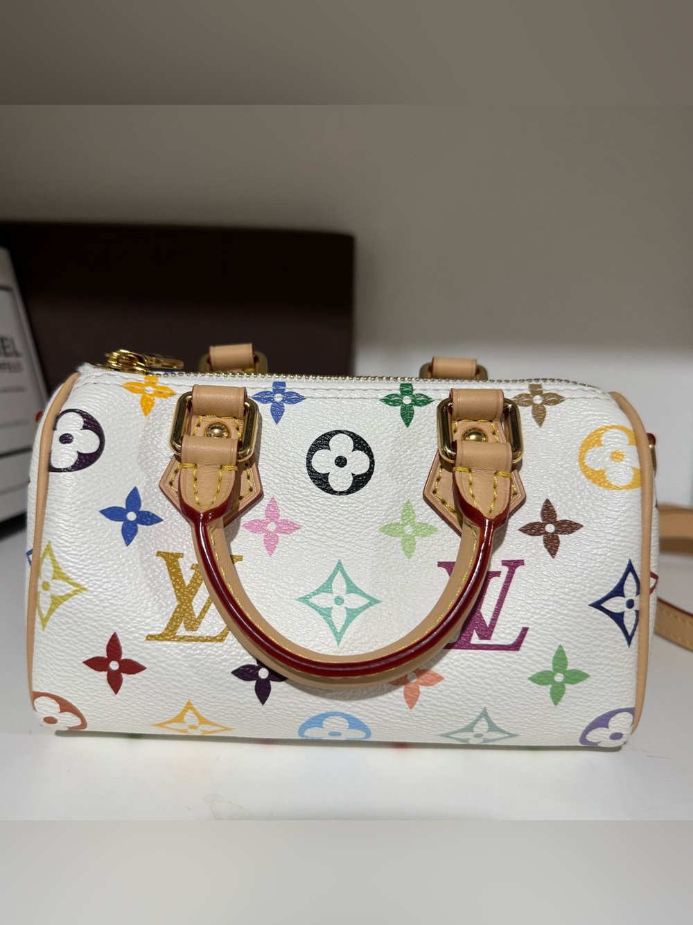 Louis Vuitton White Murakami Monogram Nano Speedy - Picture 5 of 10